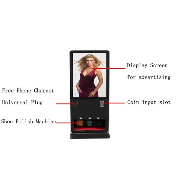 Shoe Polish Digital Signage Kiosk 43 Inch Free Standing With Phone Charger