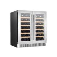 110V/60Hz Dual Glass Door Wine Cooler Cabinet Com R600 Refrigerante