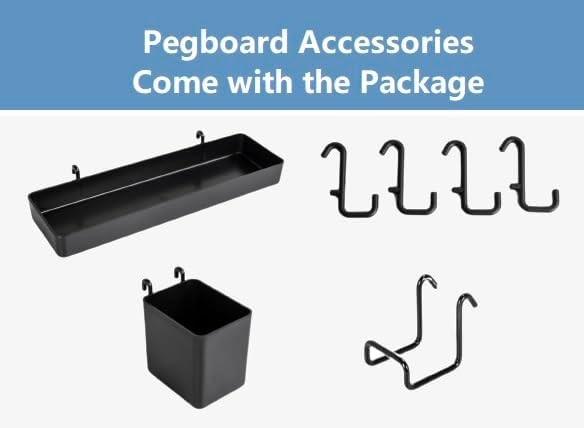 Metal Pegboard Organizer for Standing Desk Accessories Privacy Panel Work Desk Storage