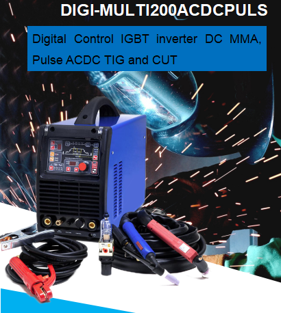 Single Phase 3IN1 200A AC DC TIG MMA CUT Welders Aluminum TIG Welders With 2T 4T and Advanced Wave Selection