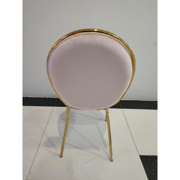 Round Velvet Fabric 45cm 92cm Wrought Iron Dining Chair