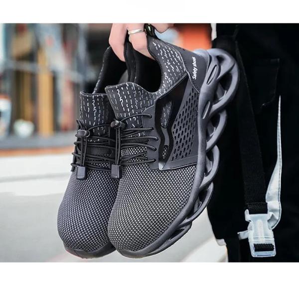 Composite Toe Industrial Safety shoes Lightweight Slip Resistant Work Shoes Black