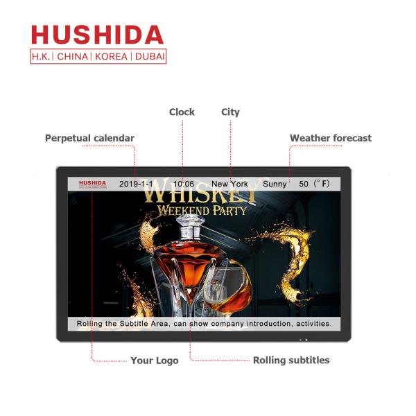 Flat Panel Wall Mounted Advertising Display 32 220V 1920*1080 Resolution Android