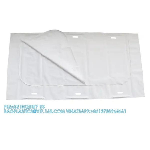 Disposable Disaster Pouch Body Bag Stretcher Combo, 8 Carrying Handles, 3 Patient Tags, Heavy Duty Vinyl Pouch