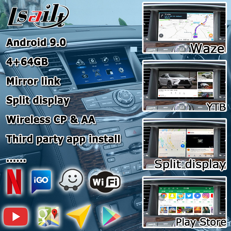 Обновление сенсорного экрана Nissan Patrol Y62 2010-2016 с видеоинтерфейсом android auto carplay youtube