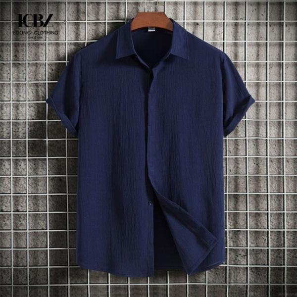 Viscose/polyester/spandex Custom Mens Ethnic Printed Hawaiian Shirt with Stand Collar