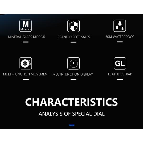 Round Silver Case Genuine Leather Strap 95g Men ' S Quartz Watch