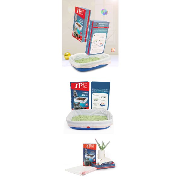 Easy Clean Up Jumbo Drawstring Scented Litter Box Liners bags For Pet Cats