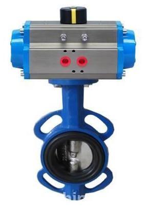 Cast Iron Material Butterfly Valve with Penumatic Actuator and Worm Gear