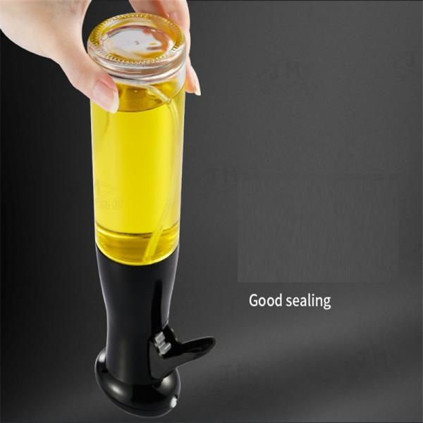 Oil and Vinegar Dispenser for BBQ Kitchen Accessories Cooking Tools in White Glass