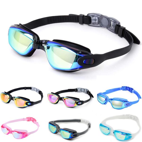 Fashionable Full Rim Anti Fog Swimming Goggles UV400 Protection For Adults