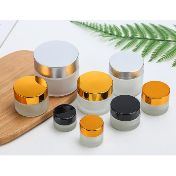 Silkscreen Printing Clear 2 Oz Glass Cosmetic Jars Custom Moisture Proof