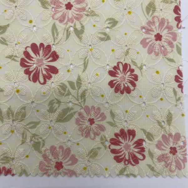 Printed Garment embroidered cotton net fabric Material MO4-LK010