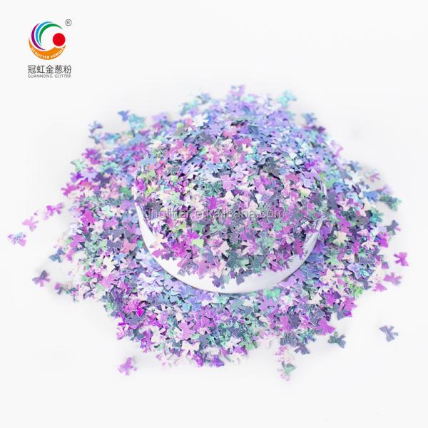 Eco Friendly PET Glitter Powder Chunky Bowknot Neon Color For Body Face crafts