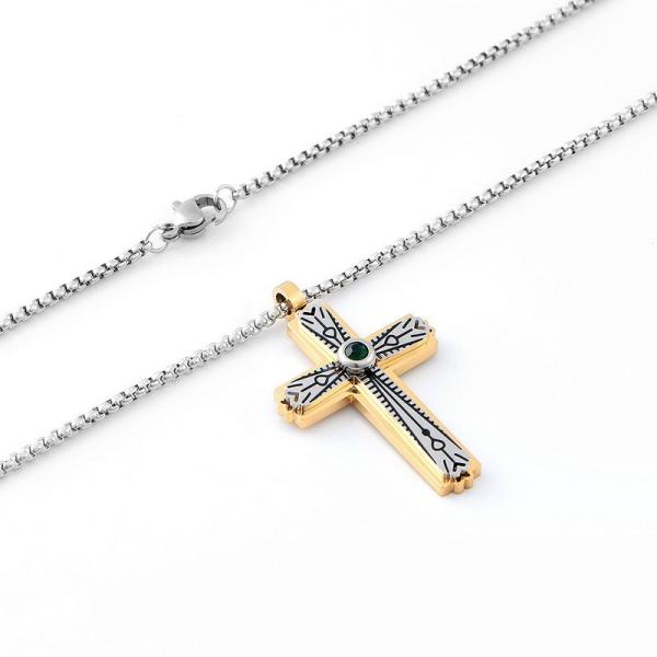 Minimalist men's cross pendant hip-hop niche trend personalized stainless steel necklace