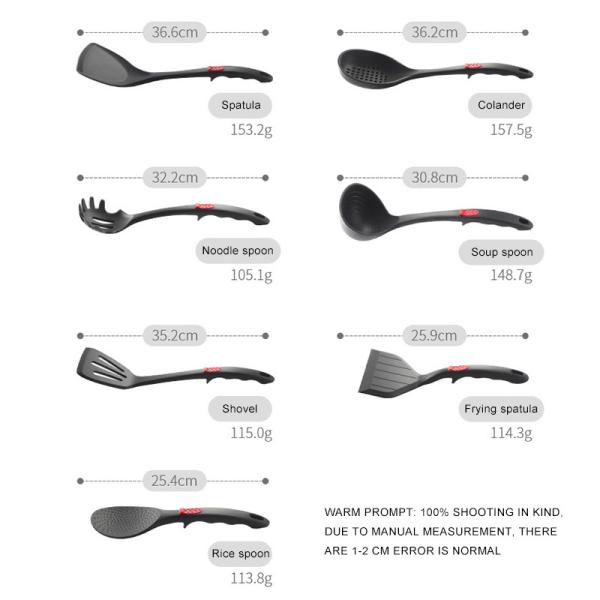 utensílio da cozinha do silicone 7pcs
