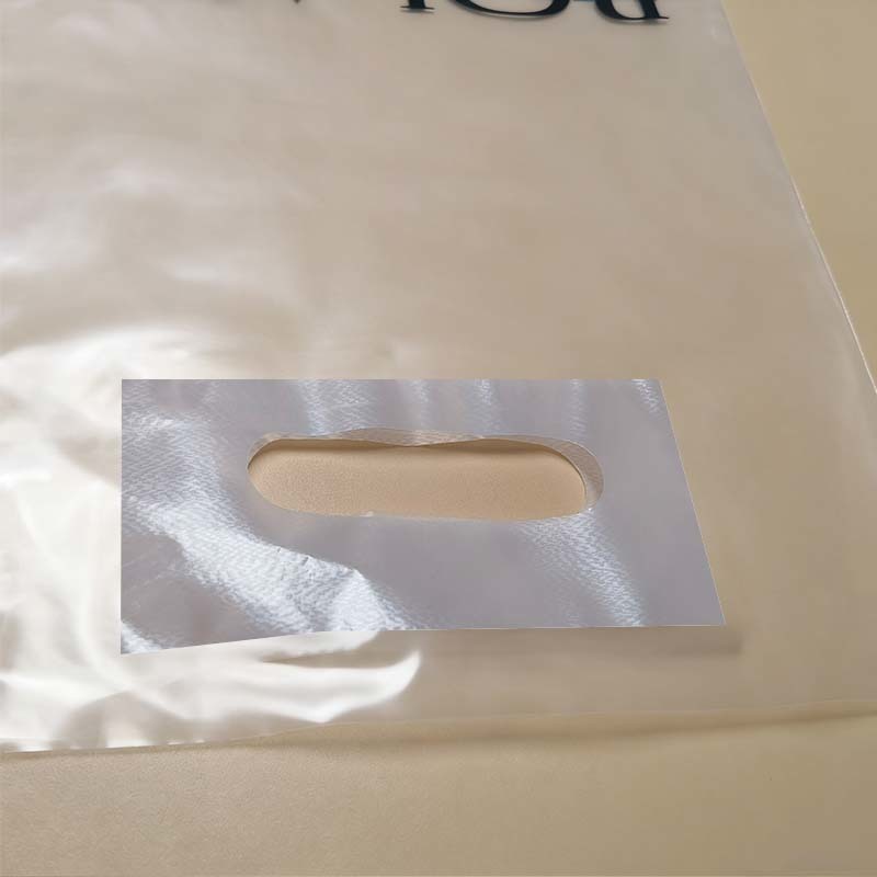 Custom Logo Clear Die Cut Plastic Shopping Bags Patch Reinforced For Clothing Boutique Packaging
