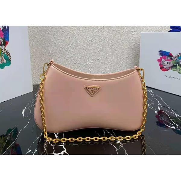 Pink Single Shoulder 25.5x15.5x4cm Underarm Chain Bag Big Capicity For Women