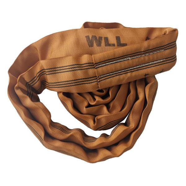 6T Brown Polyester Lifting Sling , Endless Style Industrial Lifting Slings round sling , High capacity Extreme Tensile Strength