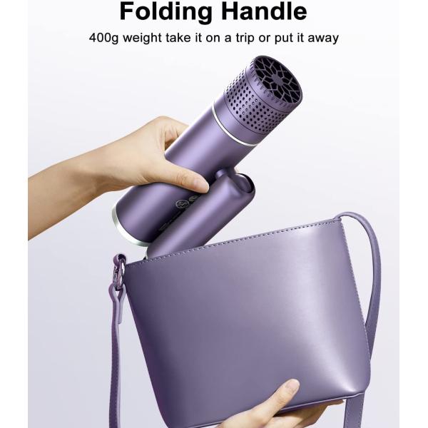 1600W Powerful Blow Dryer , Foldable Travel Hair Dryer With Styling Nozzle Diffuser