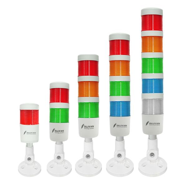 Q1 Series Multi-Layer LED Signal Tower Light with Foldable Base & >95dB Buzzer for CNC Machine Tools