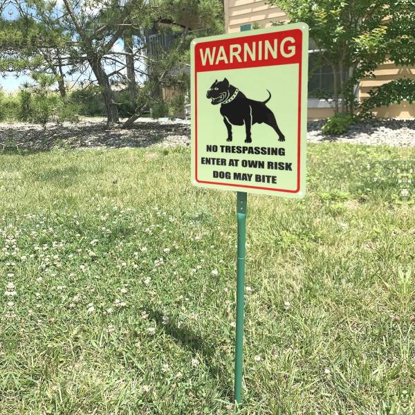 Yards Warning Photoluminescent Safety Products Aluminum Beware Of Dog Symbol