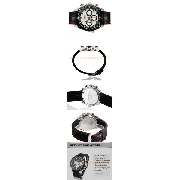 CURREN 8146 Black White Classic Watch Man Business Watch Silicone Strap Quartz Watches New