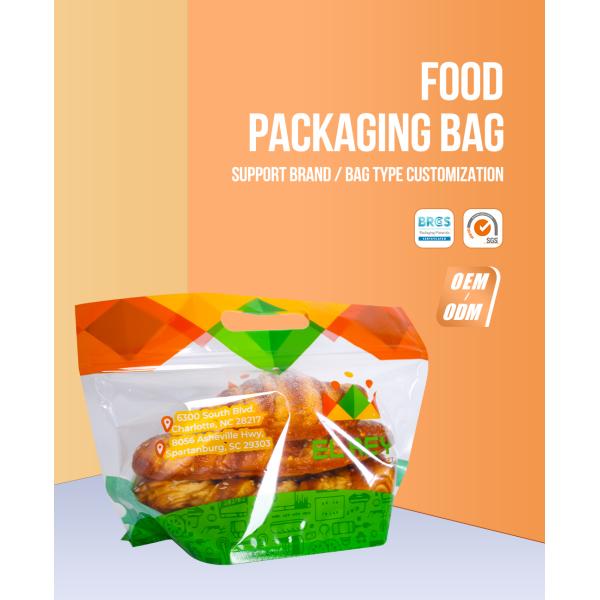 Bolsas de embalaje de pan de pan de panadería con ventana transparente mini pastel de comida caramelo bolsa de galletas embalaje