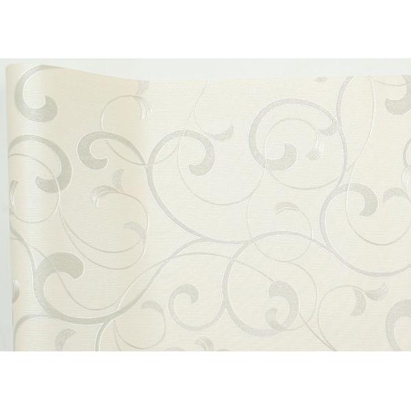 Washable Embossed Vinyl Wallpaper Vinyl Material With Silver Leaf Pattern
