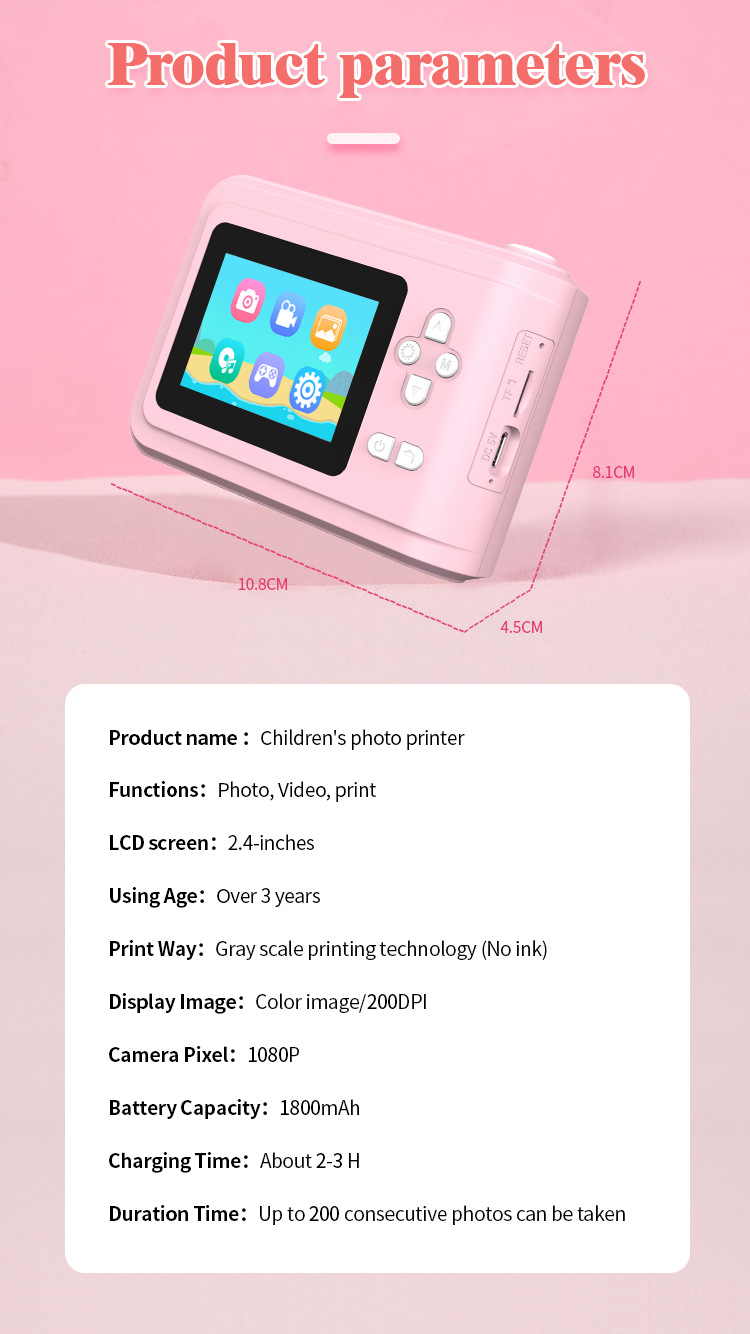 Cross-border Exclusive Supply of Instant Print Digital Cameras, Children's Mini Cameras, High-pixel Toy Mobile Phones, and Camer