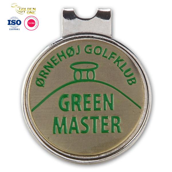 Round Ball Marker Hat Clip , Zinc Alloy Magnetic Cap Clip Holder