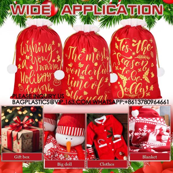 Large Christmas Gift Sack For Xmas Playing Santa Present Favors Gifts Christmas Supplies Velvet Santa Drawstring Bags