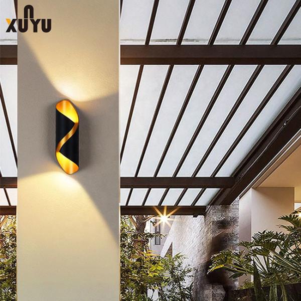 10W Courtyard Outdoor Wall Light Sconces 6000K Aluminum Glass