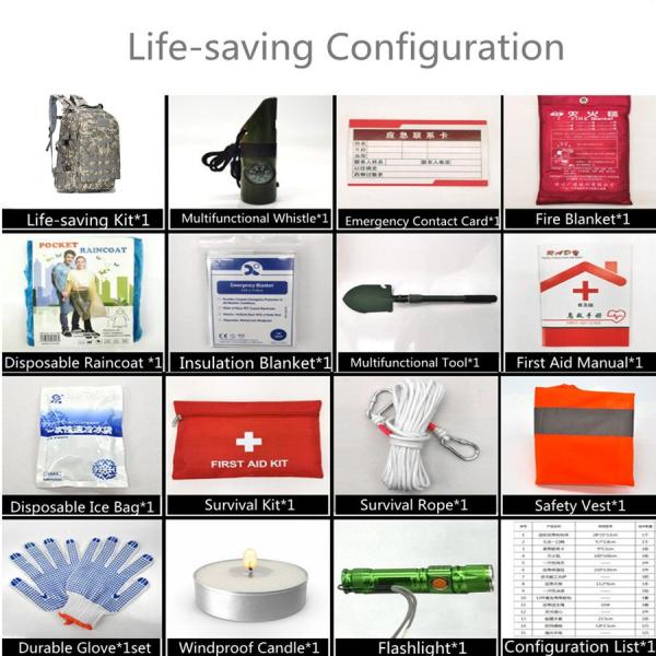 Hot Selling Medical Rescue Emergency First Kit Aid Emerg Fire full set Bags Big Survival Gear Outdoor