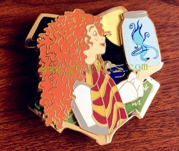 Custom made zinc alloy souvenir real estate metal satained glass laepl pins badge