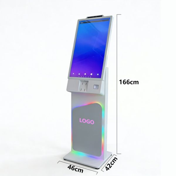 27/32 Inch Floor Standing Touch Screen Self Service Kiosk with 1920X1080 Resolution for Self Ordering and Interactive Use