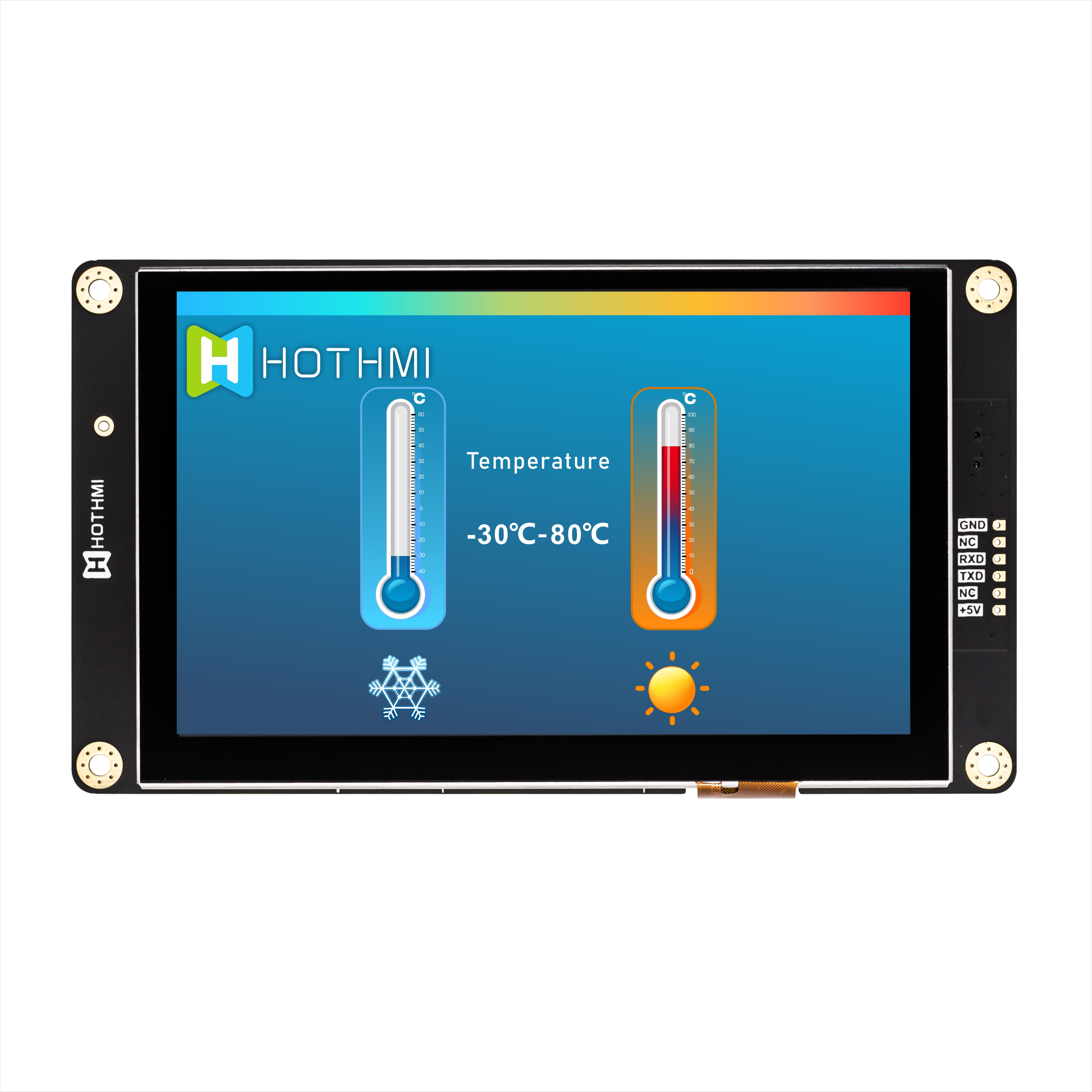 5 индикаторная панель модуля экрана 800x480 UART TFT LCD дюйма умная серийная с емкостным касанием