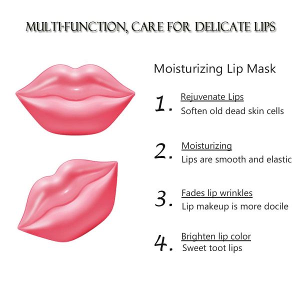 Custom Size Hydrating Moisturizing Crystal Lip Mask Hydrogel Collagen Lip Patch OEM