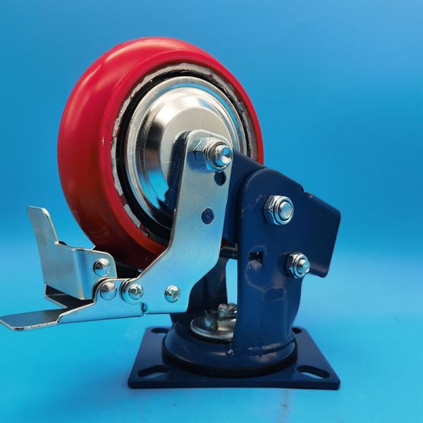 Wear-resistant Heavy Duty Industrial PU Casters Dual Spring Load-Bearing Wheels Iron Core Singel Castors 5 Harbor Freight Tools Casters