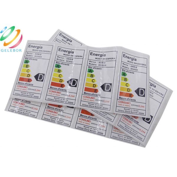 Self Adhesive Energy Efficiency PVC Label Sticker For Refridgerator Air Conditioner