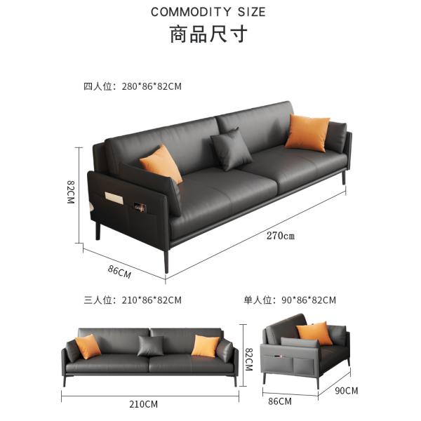 Light Luxury Living Room and Office Sofa Bed Customized Italian Style with Wood Frame