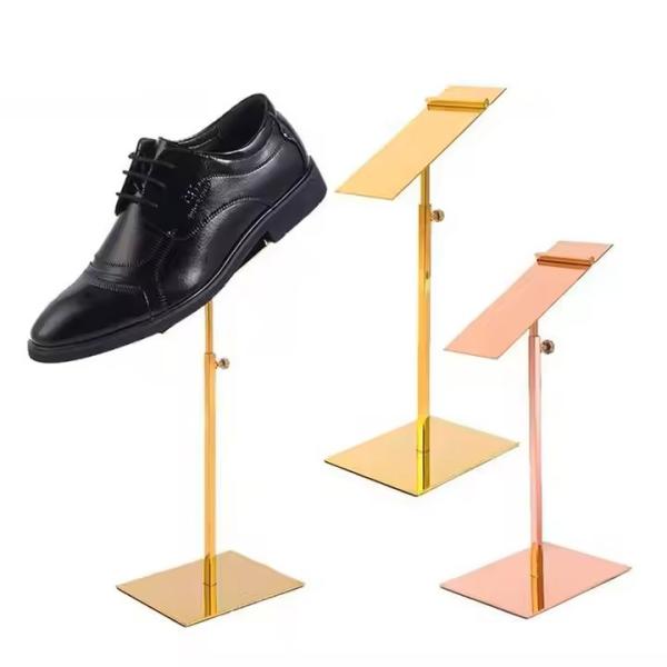 Countertop Metal Riser Stand Adjustable Retail Shoe Rack Stainless Steel
