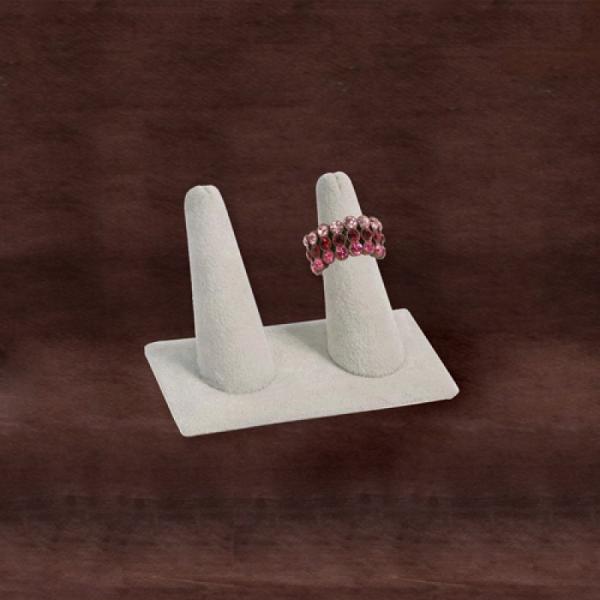 Retail Fashion Ring Display Holder Hot Stamping Logo For Double Fingers