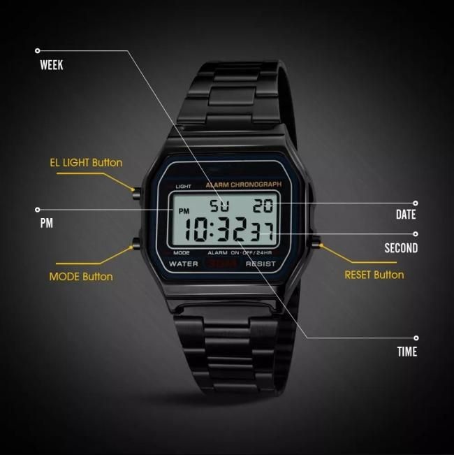 Unisex водоустойчивый хронограф OEM 36*33mm цифровых часов 3BAR водоустойчивый