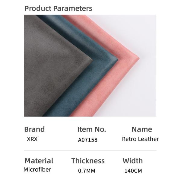 0.7mm PU Retro Микроволокно Кожа для обуви Эко-дружественный Удобный