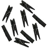 25MM clip de madera colorido plata / negro almacenamiento clip de foto negro clip de notas hechas a mano para niños