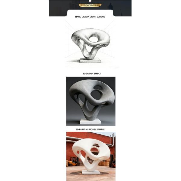 Large Outdoor Modern Art Style Stainless Steel Sculpture, Landscape Decoration Ornament for Courtyard and Square