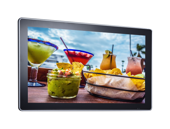 Android 32 áudio do acessório HD da rede do LAN de WIFI 3G do armazenamento da exposição 8GB do Lcd da montagem da parede da polegada