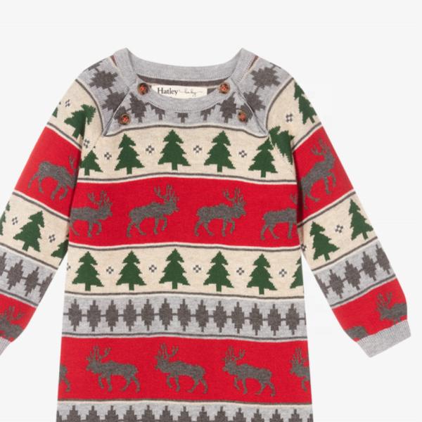 Wholesale Christmas 100% Cotton With Button Full Sleeve Baby Sweater Overall Rompers