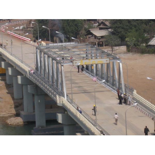 Cable Stayed Modular Steel Pedestrian Bridge Heavy Loading For Delta